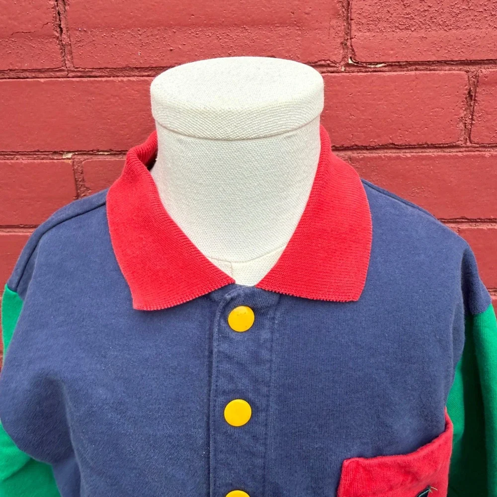 Vintage Gymboree 90s 1/4 Zip Pullover Soccer Patch Colorblock Rainbow Tags